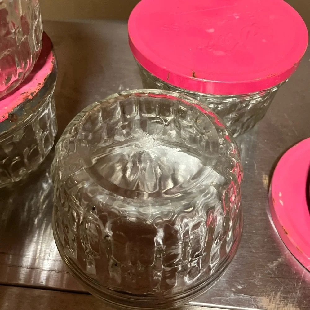 Kerr vintage jelly jars with metal lids set of 4